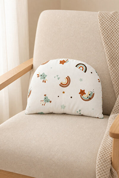 Ponchik 100% Cotton Poplin 2-Piece Pillowcase and Bead Silicone Filled Moon P...