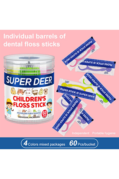 Choice 60pcs Kids Dental Floss Picks Cartoon Shape Teeth Cleaning Toothpicks ...