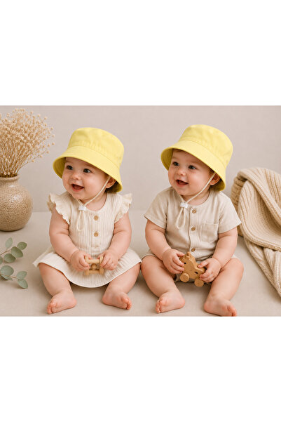 Minimissbaby Yellow Gabardine Fabric Unisex Bucket Hat