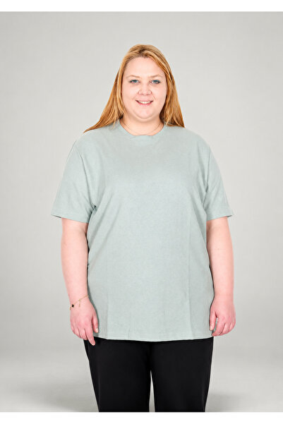 ModeXL Tricou pentru femei Mode XL True Plus Size, cu textură tip vafe 20033 ...