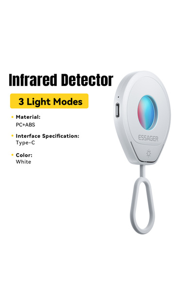 essager white Mini Hidden Camera Detector Portable Anti-Spy Infrared Lens Fin...