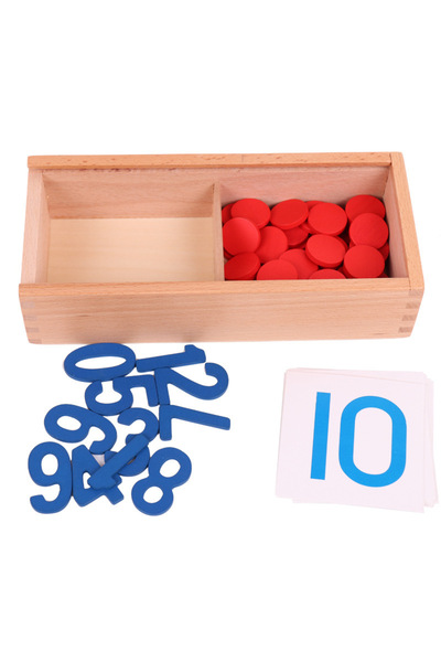 Choice Light Yellow Montessori Wooden Cognitive Toy Digital Card Puzzle Learn...