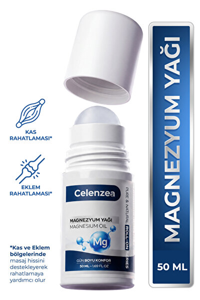 Celenzea Magnezyum Yağı Kas ve Eklem Bakımı İçin Etkili Roll-On Doğal Magnezy...