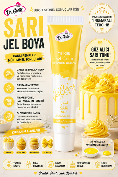 Genel Markalar Jel Boya (Tüp) 50GR Sarı