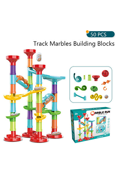 Choice3 50pcs Marbles Run Catapult Track Building Blocks Slide Beads Educatio...