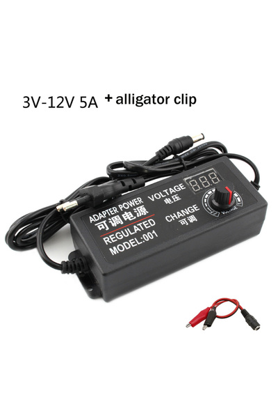 Choice6 US 3V-12V 5A clip Adjustable AC To DC Power Supply 3V 5V 6V 9V 12V 15...