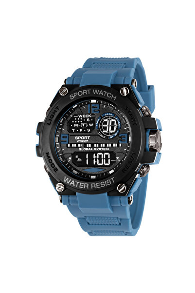Choice blue Men's Outdoor Sports Electronic Watch, Luminous Alarm Clock, Larg...