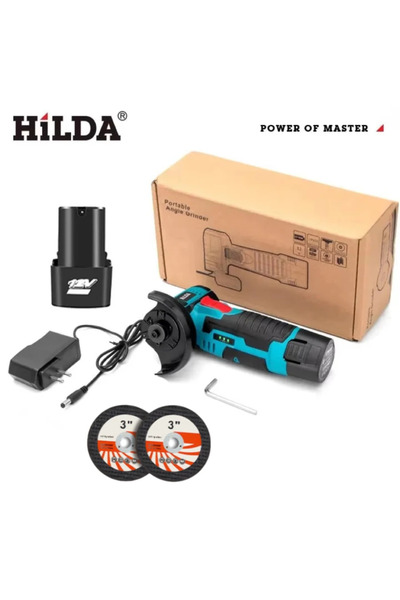 Choice3 HILDA ZYOZ008N HILDA 12V 3 Inch Lithium Electric Angle Grinder Compac...