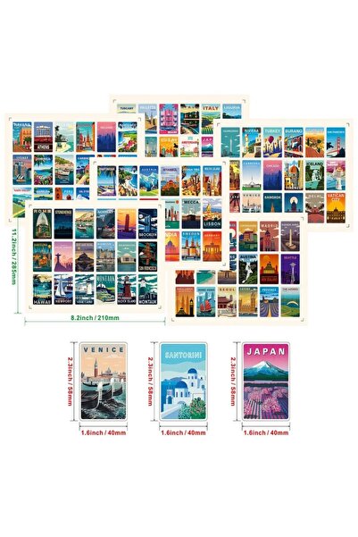 Choice 108Pcs 108Pcs Travel Around The World Scenery Series Stickers DIY Deca...