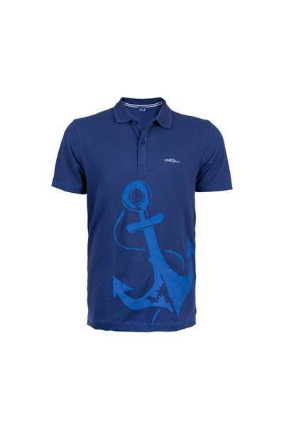 ANEMOSS Marine Navy Blue Men's Polo Collar T-Shirt