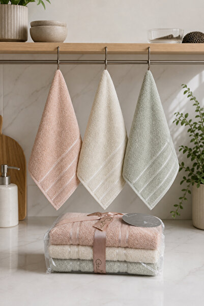 Coton Delux Pera 3-Piece 100% Cotton Towel Set |   30X50 cm Kitchen Towel |  ...