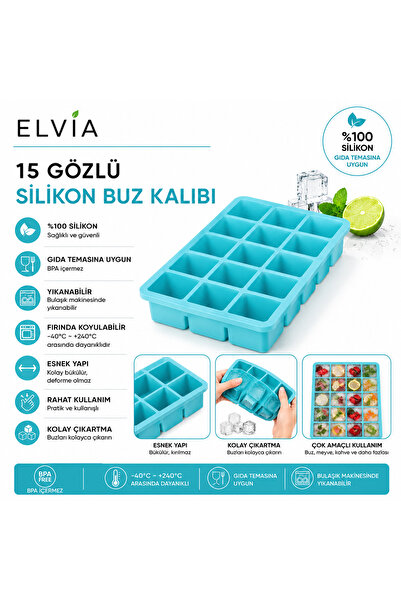 ELVIA SİLİKON 15 GÖZLÜ SİLİKON BUZ KALIBI