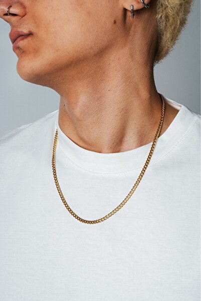UKHWD SUPPLY 4mm X 55cm Steel Gold Panzer Chain Necklace