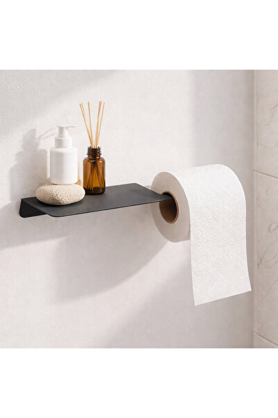 Decopin Toilet Paper Holder Anthracite Color with Shelf