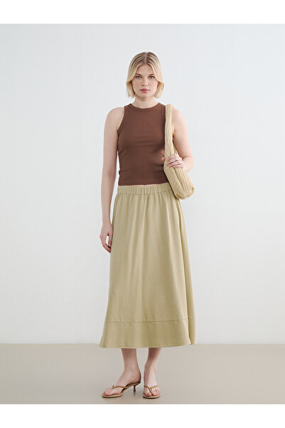 LC Waikiki Alita city flared jean skirt with elastic waistband - the alita ci...