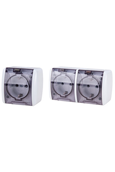 EvoTools Professional Priză Schuko cu capac PT 2001 dublă