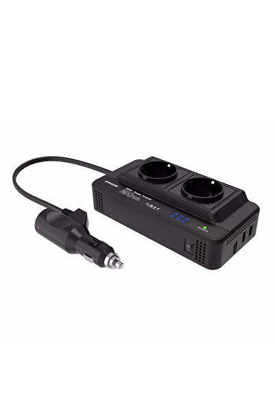 EMESZON Автомобилен инвертор на напрежение 12V, EMESZON® M8300-2, 200W, 220V-...