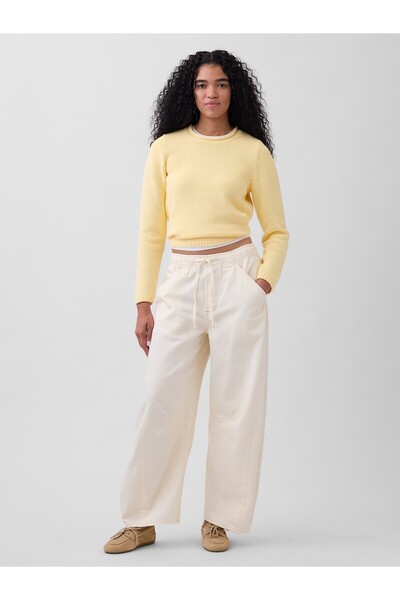 GAP Kadın Krem Mid Rise UltraSoft Easy Horseshoe Jean Pantolon