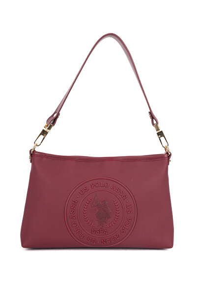 U.S. Polo Assn. حقيبة كتف نسائية باللون الأحمر الداكن Us26671