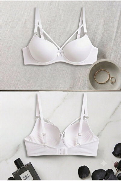 Lavint Homewear Double Push-Up Supported Underwire Drawstring Micro Silicone ...
