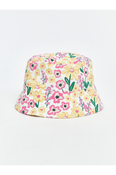 LC Waikiki Trendlucky Flower Patterned Baby Girl Bucket Hat with Difference i...
