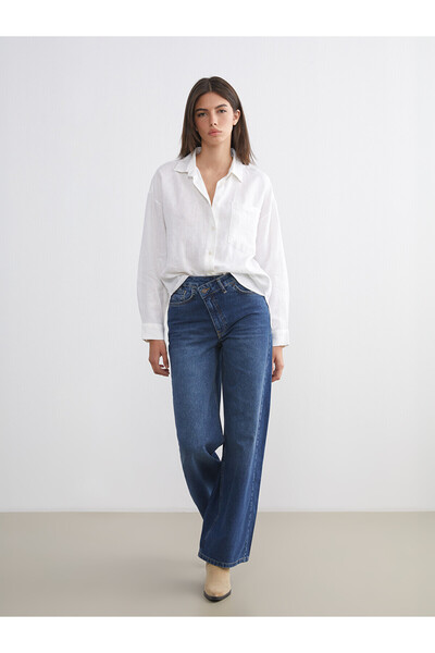 LC Waikiki Alita City Lcw Jeans with a Difference in Color Indigo Denim Strai...
