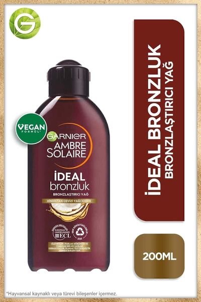 SanalAMCA Store Garnier Ambre Solaire İdeal Bronzluk Bronzlaştırıcı Yağ (200 Ml)