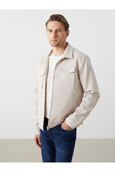 LC Waikiki Lcw Vision Beige Slim Fit Shirt Collar Men's Jacket