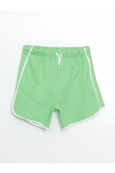 LC Waikiki Two Mt Shop Quality Lcw Kids Green Elastic Waist Girls' Shorts