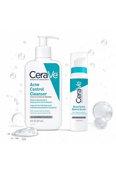 CeraVe روتين سيرافي لعلاج حب الشباب وتقليل الرؤوس السوداء وآثار الحبوب