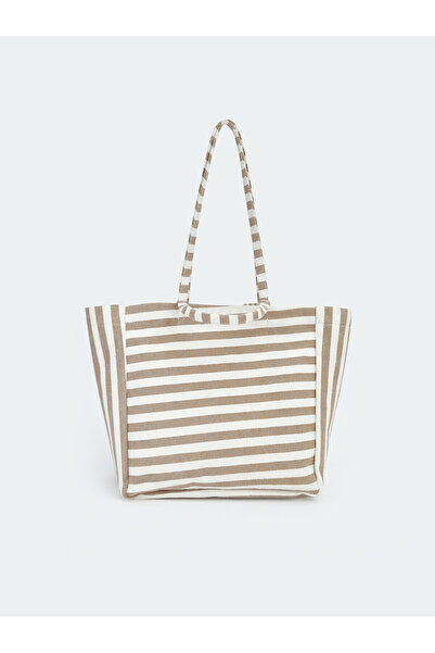 LC Waikiki Trendlucky Striped Women's Beach Bag with a Difference