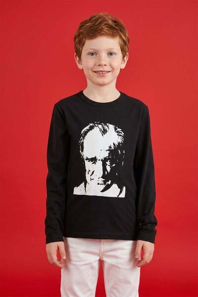 Fulla Moda Body pentru copii unisex cu mânecă lungă, imprimat Atatürk, 23 apr...