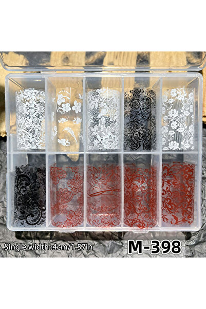 Choice22 JETTING M98 【CC22】1/10 Roll Elegant Black White Red Lace Flower Nail...