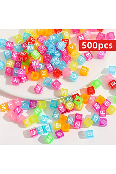 Choice1 MIxed-500pcs 500pcs Acrylic Colorful Beads Cubic Letter Beads for Jew...