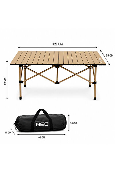 Neo Class Neo Trail Katlanabilir Premium Kamp Masası | Kompakt Tasarım, 120x5...
