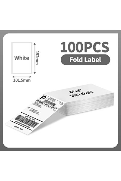 Choice7 100-White Fold Phomemo A6 4x6inch Direct Thermal Labels 100 Labels Pe...