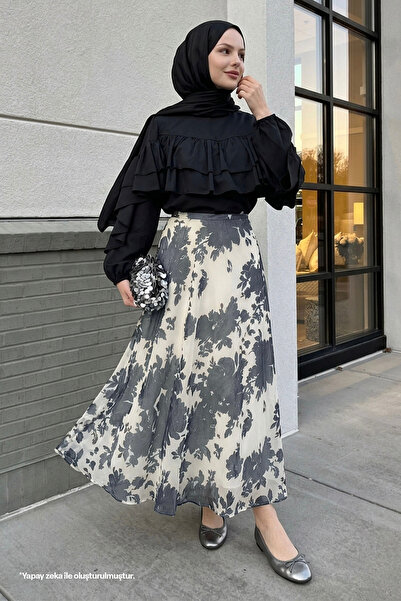 InStyle Black Suit with Ruffle Blouse and Skirt
