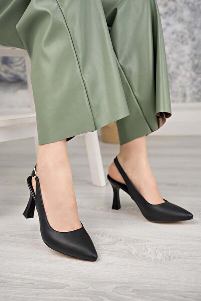 Nesil Shoes صندل نسائي بكعب أسود كامل 175