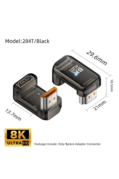 Choice محول 284T-أسود بزاوية 90/270/360 درجة متوافق مع HDMI 2.1 بدقة 8K@60Hz،...