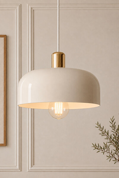 burenze Calico Modern Tasarım Metal Gold Parlak Detaylı Krem Gövde Sarkıt Avi...