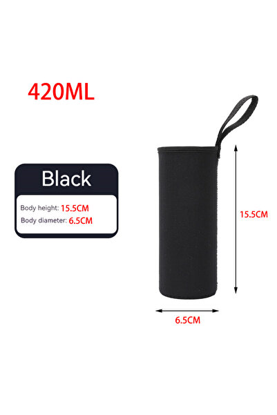 Choice11 Black-420ml Portable Water Bottle Insulated Neoprene Holder Pouch Ba...