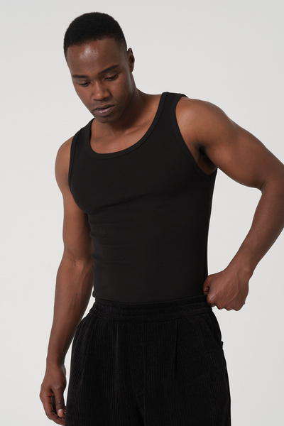 gamaro Erkek Halter Yaka slimfit Sporcu Likralı Atlet