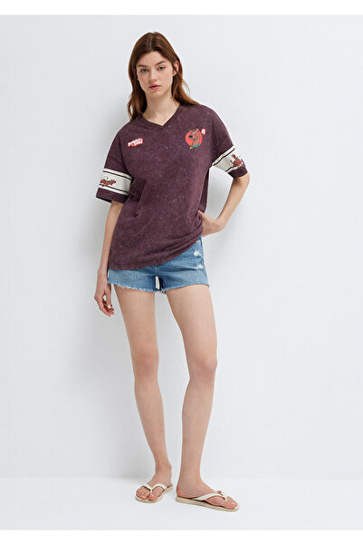 Mavi Scooby Doo Printed Purple T-Shirt Loose Fit / Relaxed Comfortable Cut 16...