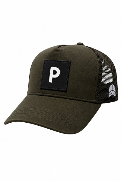 all hats قبعة بيسبول شبكية مزينة بحرف P وتفاصيل مطرزة