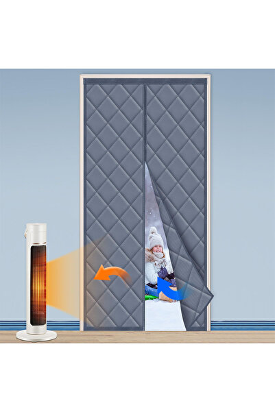 Choice W95cmxH210cm Grey Magnetic Thermal Insulation Door Curtain Waterproof ...