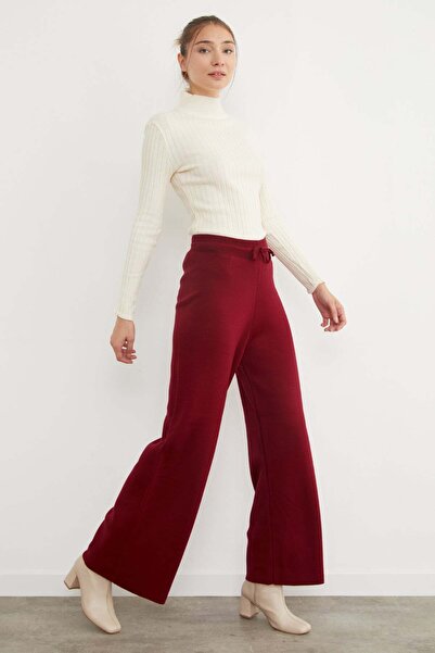 Fulla Moda Palazzo pletene pantalone sa lastikom u struku