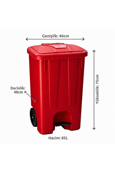 Cey Çöp Kovası Pedallı 85 Litre
