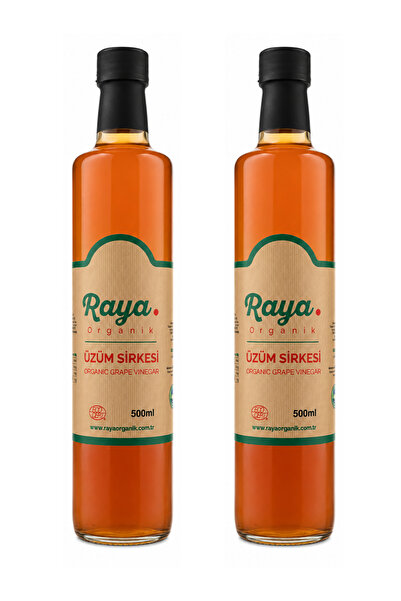 Raya Organik Organik Üzüm Sirkesi 500 ml 2'li Set (2 x 500) Doğal Fermente
