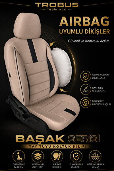 TROBUS Ford Connect 2010-2014 Başak Serisi 2+1 Ticari Tay Tüyü Koltuk Kılıfı