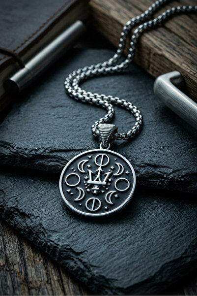 Begondio Phases of the Moon with Spear Handcrafted Stainless Steel Chain Men ...